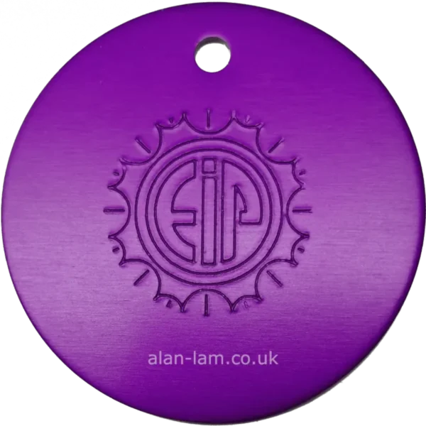 large disc purple plate front view