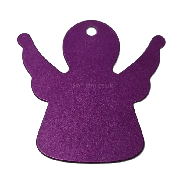Tesla Purple Angel Pendant - Large Back Back of Large Tesla Purple Angel pendant showing aluminium texture and finish.