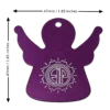 Tesla Purple Energy Angel Pendant - Large Dimensions Large Tesla Purple Energy Angel pendant with dimension lines showing height and width of 47mm (1.85 inches).