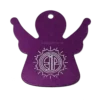 Tesla Purple Angel Pendant - Large Front Large Tesla Purple Angel pendant front view, genuine EIP purple energy plate jewelry.